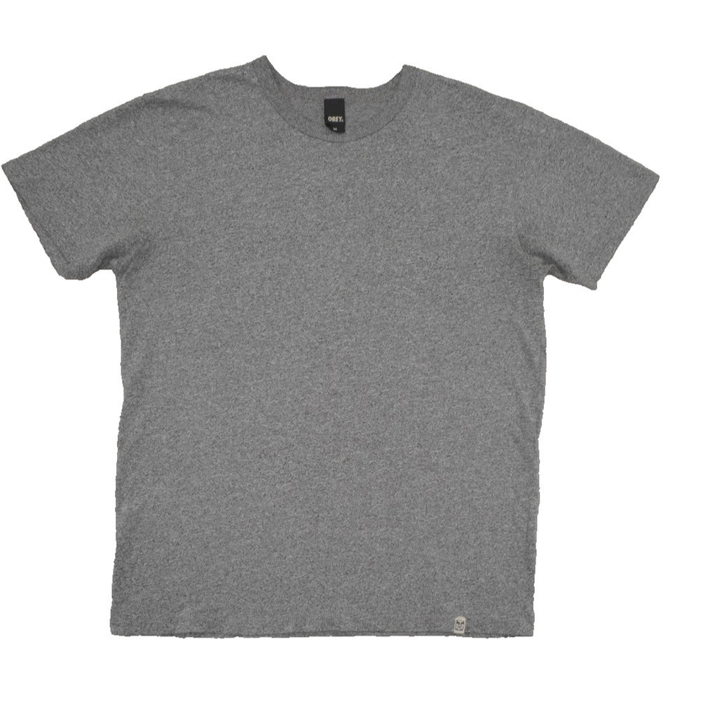 Obey Heather Gray T-Shirt Medium Made in USA Minimal Logo Streetwear Skate Tee